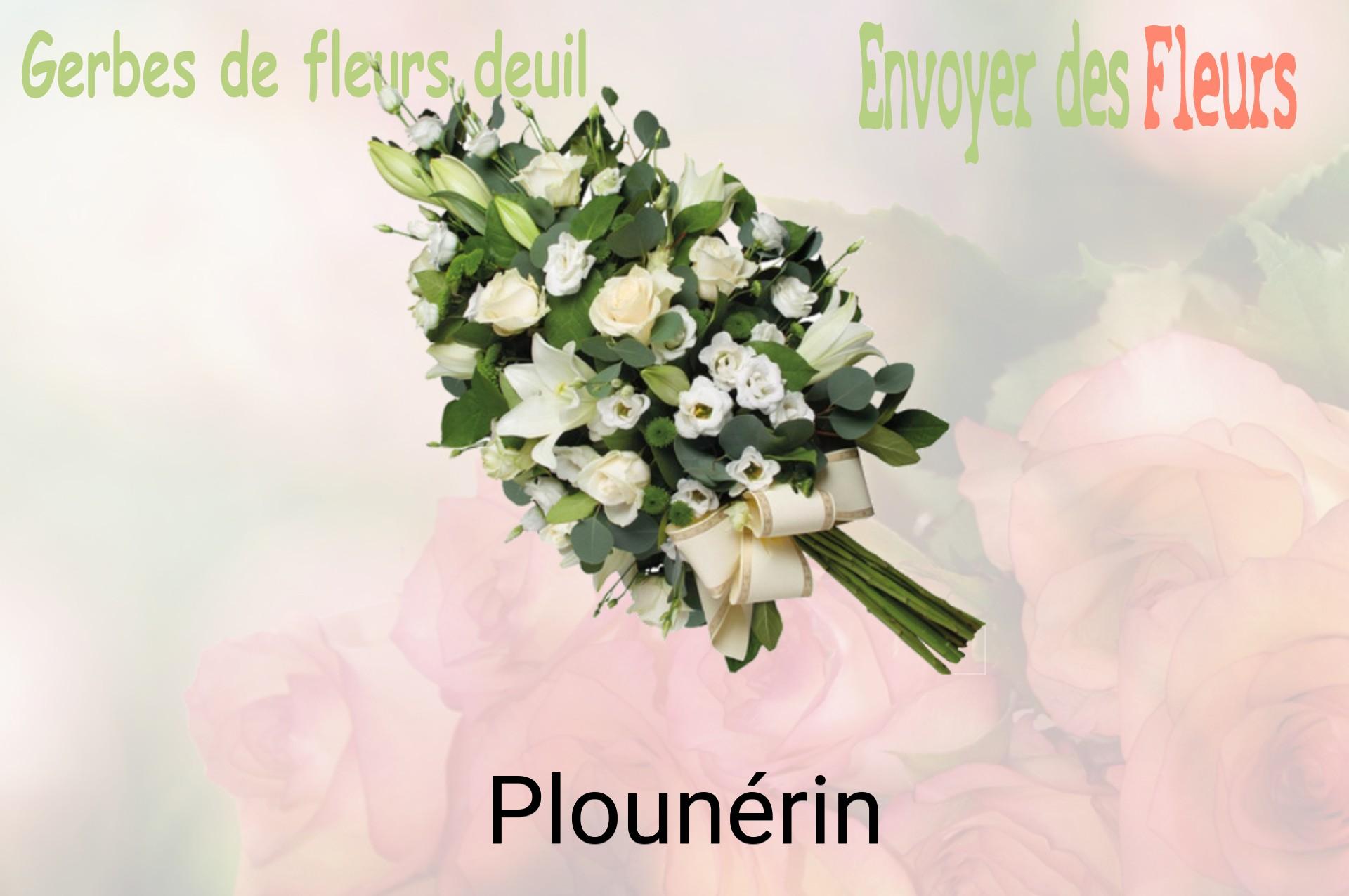 Gerbe de fleurs de deuil livrée à Plounérin